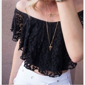 ❌[SOLD]❌ ONLY WORN ONCE - Urban Outfitters lace crop top